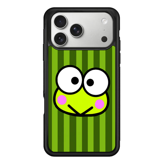 Cutes Keroppi Stripe Green iPhone 17 Pro Case | Slim Rubber Case for iPhone 17 Pro