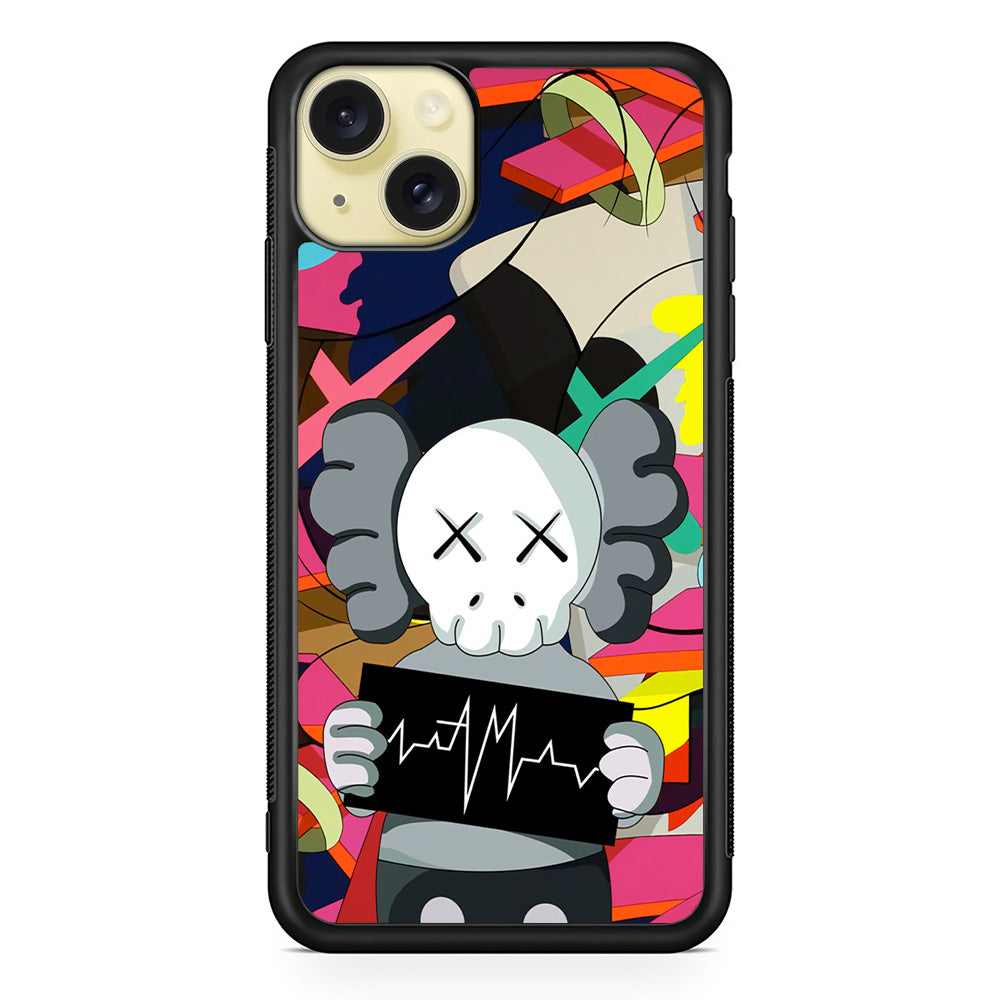 Kaws Signature to The World iPhone 15 Plus Case | Slim Rubber Case for iPhone 15 Plus