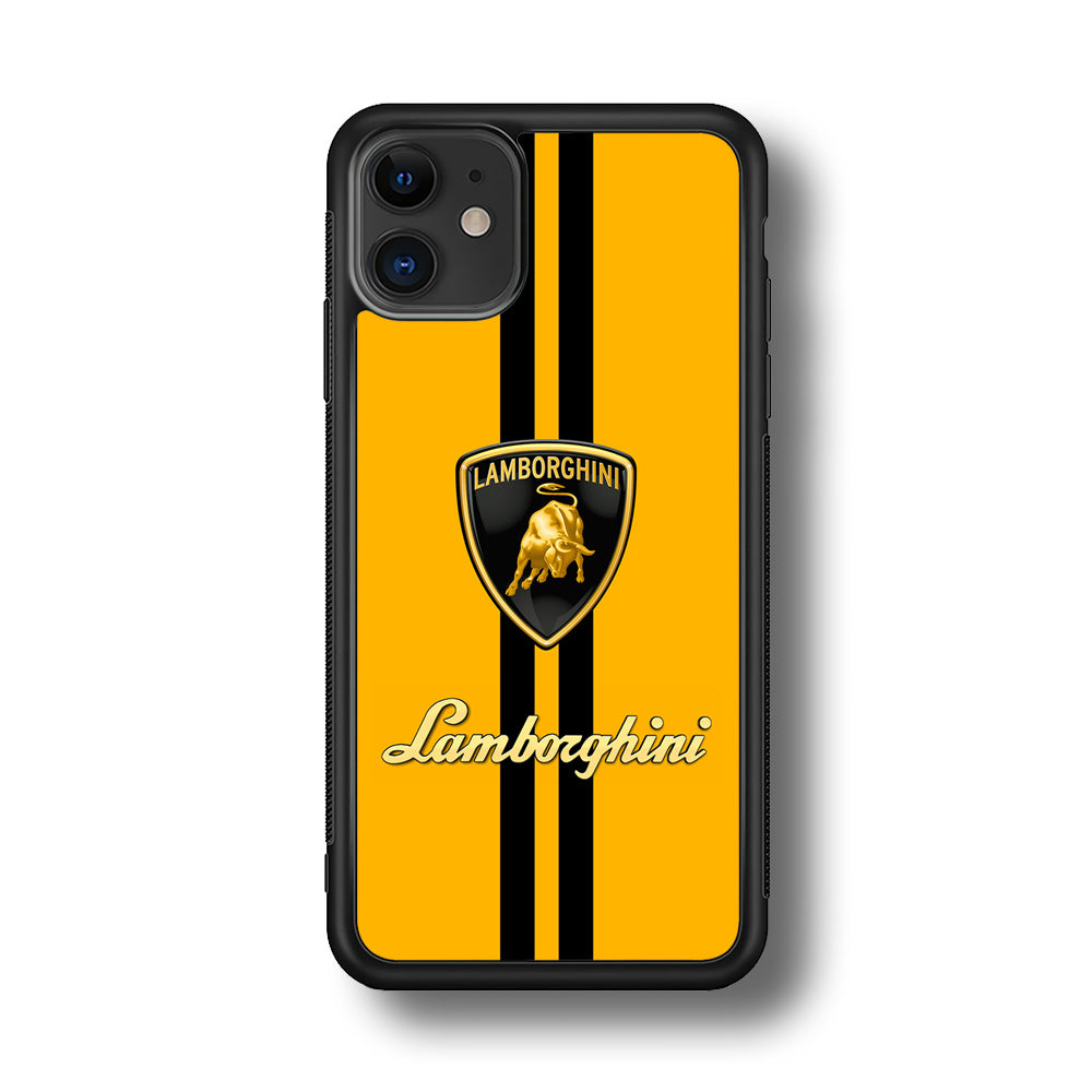 Lamborghini Logo Yellow iPhone 12 Case | Slim Rubber Case for iPhone 12
