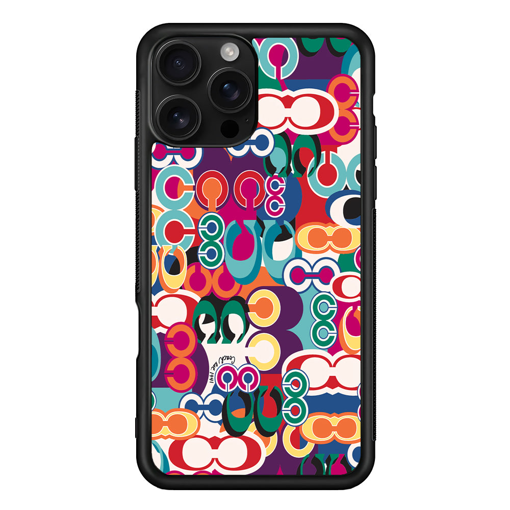 Coach Colorful iPhone 16 Pro Case | Slim Rubber Case for iPhone 16 Pro