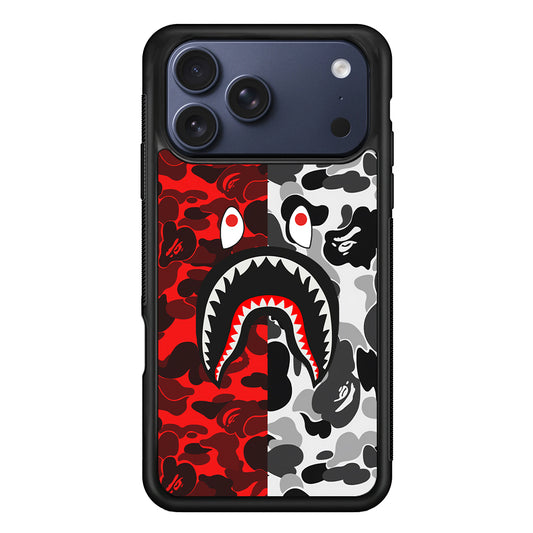 Bape Red Black Camo iPhone 17 Pro Max Case | Slim Rubber Case for iPhone 17 Pro Max