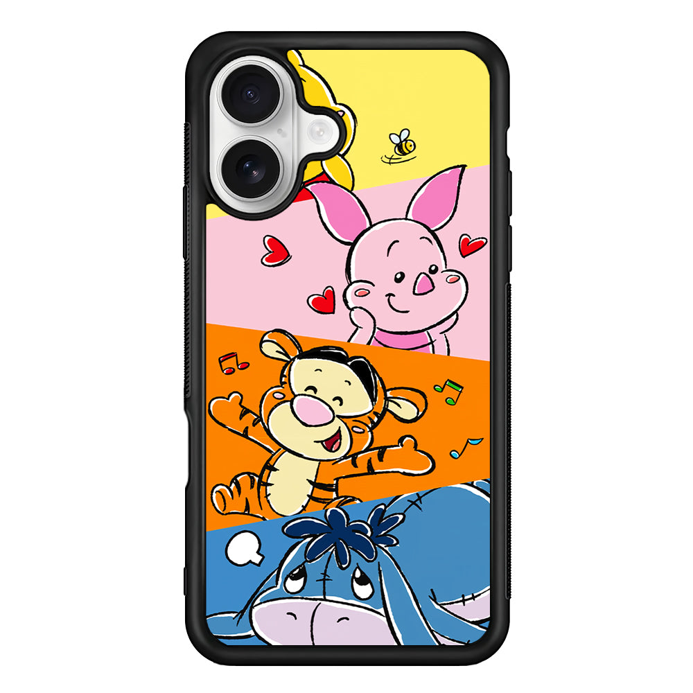 Winnie The Pooh Baby Character iPhone 16 Plus Case | Durable Protective Rubber Cover