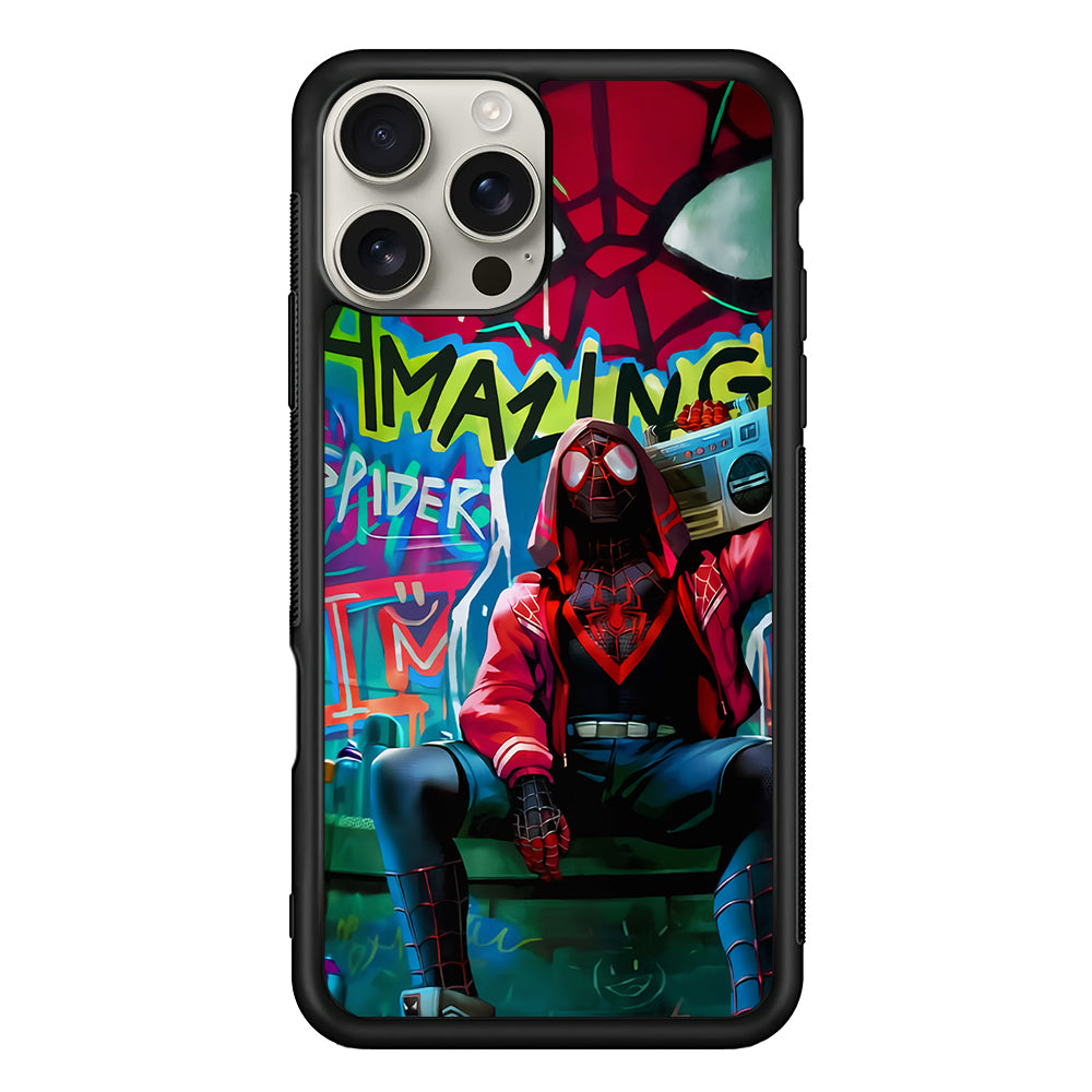 Spider-Man Hip Hop Style iPhone 16 Pro Max Case | Stylish Protective Case for iPhone 16 Pro Max