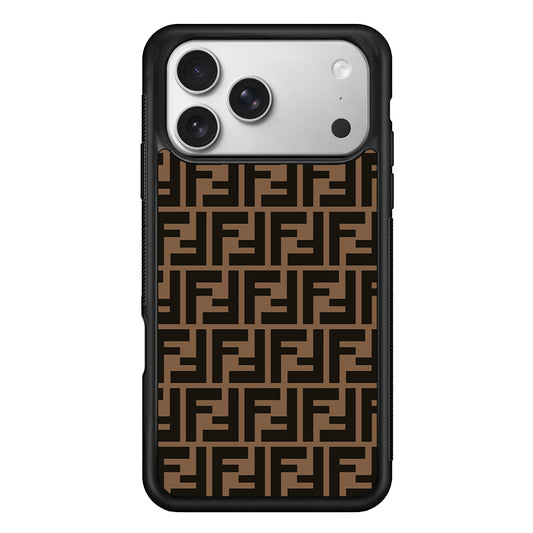 Fendi Brown Form iPhone 17 Pro Case | Slim Rubber Case for iPhone 17 Pro