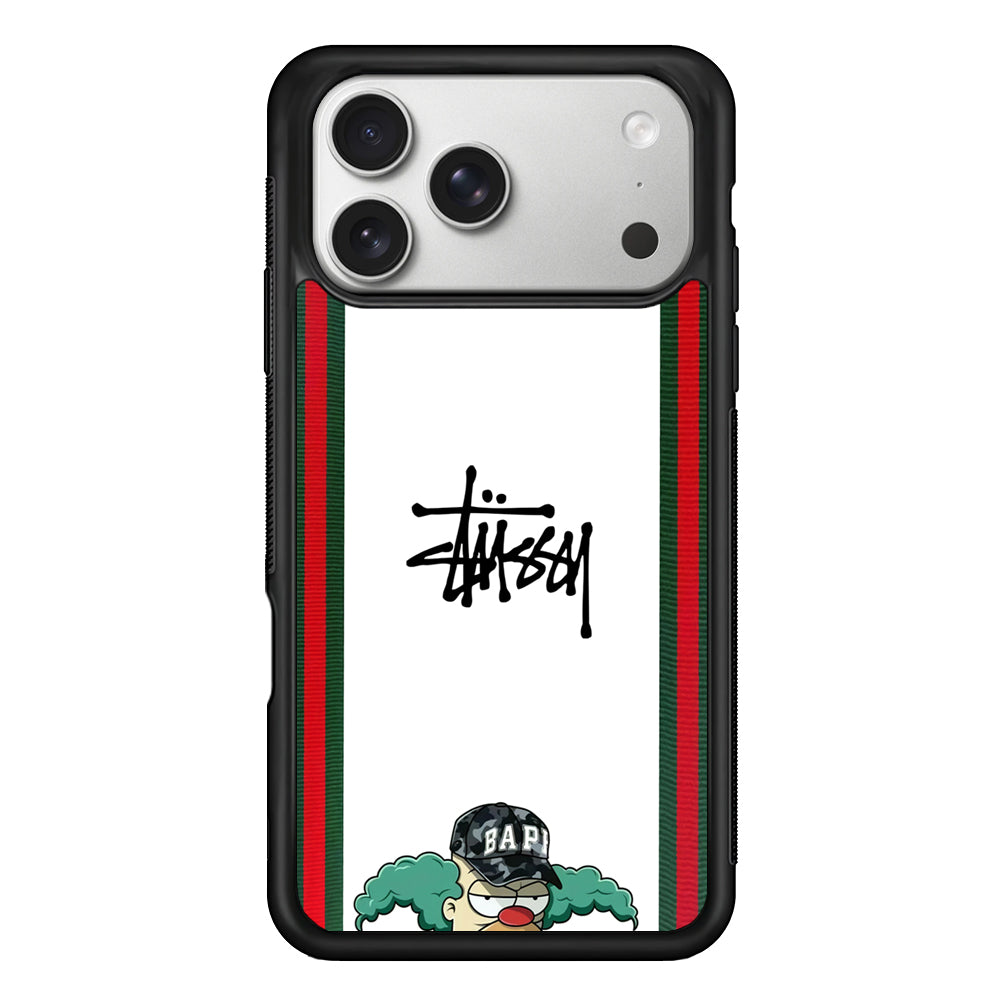 Stussy Homer Simpson iPhone 17 Pro Case | Slim Rubber Case for iPhone 17 Pro