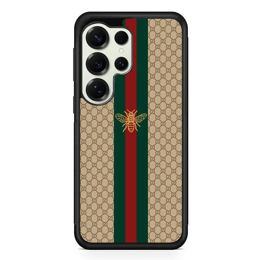 Gucci Latte Wall Stripe Bee Logo Samsung Galaxy S25 Ultra Case | Slim Rubber Case for Samsung Galaxy S25 Ultra