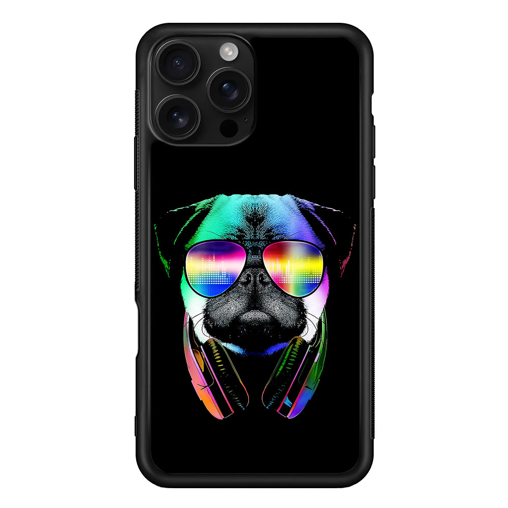 Music Love Pug DJ iPhone 16 Pro Case | Durable Protective Case for iPhone 16 Pro