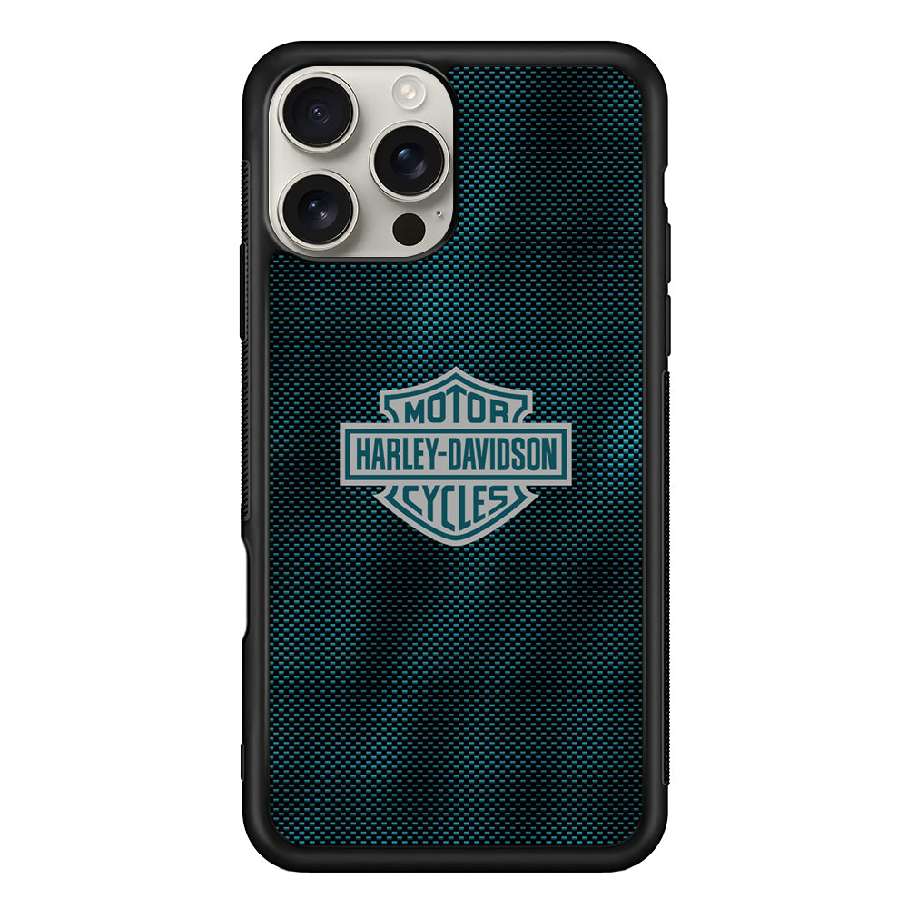 Harley Davidson Shiny Blue Steel iPhone 16 Pro Max Case | Durable Everyday Protective Cover
