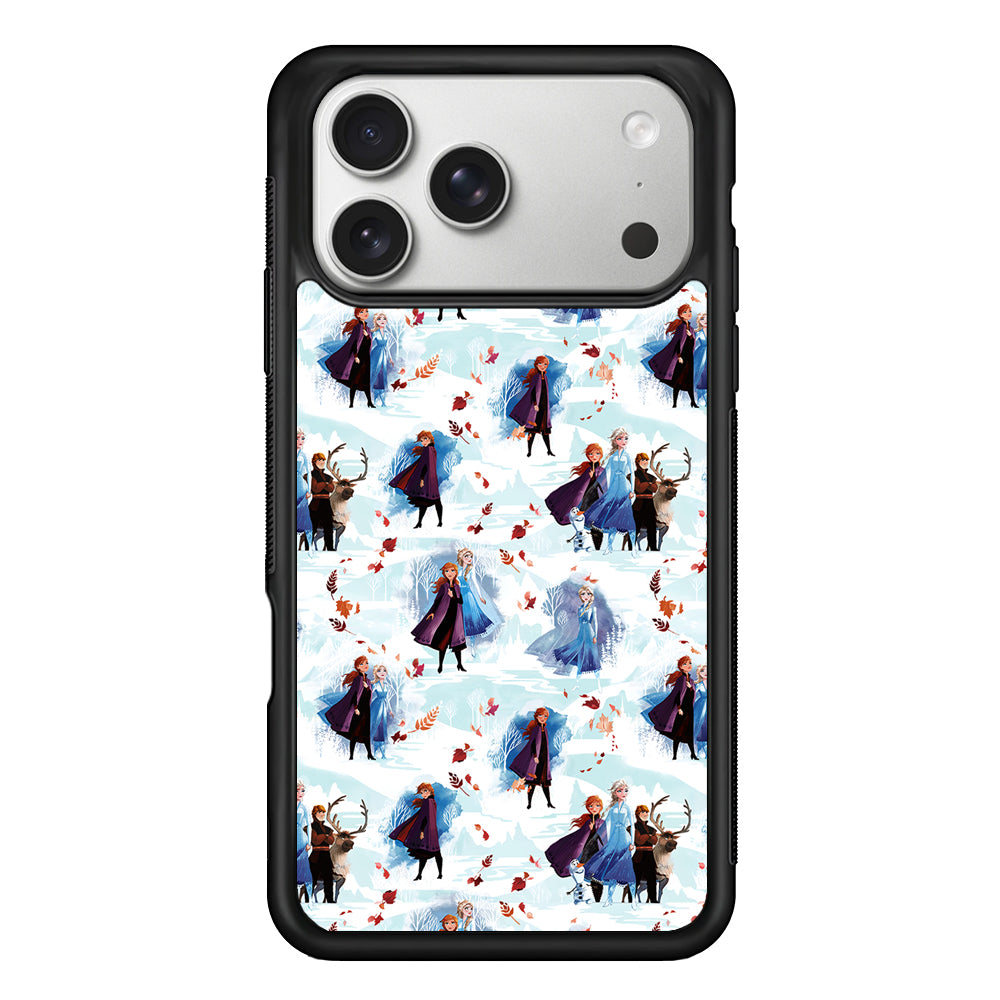 Elsa Anna Frozen Pattern Autumn iPhone 17 Pro Case | Slim Rubber Case for iPhone 17 Pro