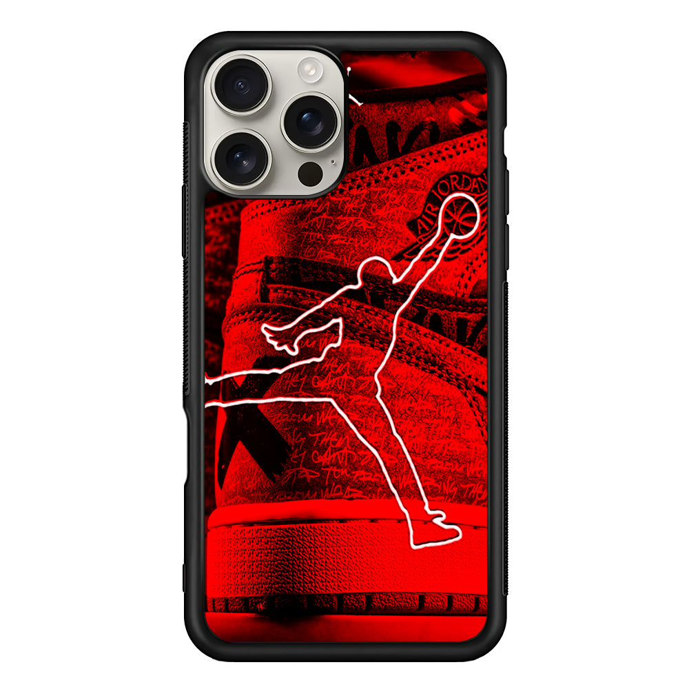 Air Jordan Red Shoes iPhone 16 Pro Max Case | Durable Everyday Protective Cover