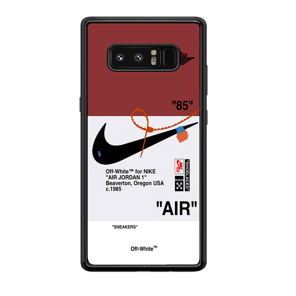 Off White x Nike Air Jordan Red Samsung Galaxy Note 8 Case | Slim Rubber Case for Samsung Galaxy Note 8