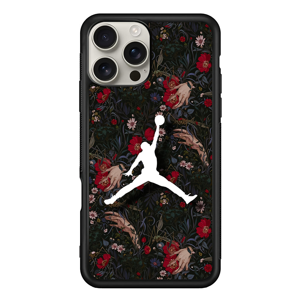 Air Jordan Logo Flower Art iPhone 16 Pro Max Case | Durable Everyday Protective Cover