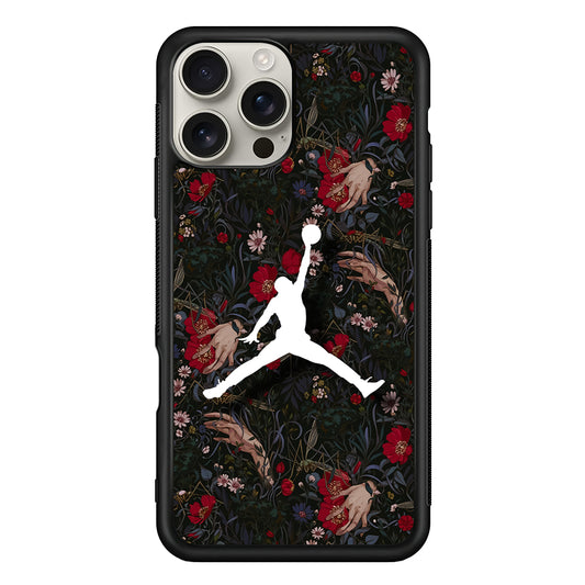 Air Jordan Logo Flower Art iPhone 16 Pro Max Case | Durable Everyday Protective Cover