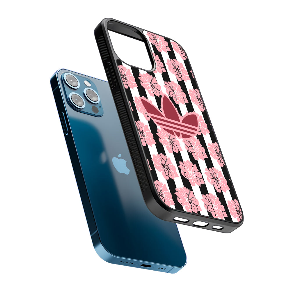 Adidas Pink Flowers 2D Rubber Phone Case | Slim Protective Phone Case