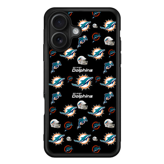 Miami Dolphins Pattern iPhone 16 Case - Oxvistore