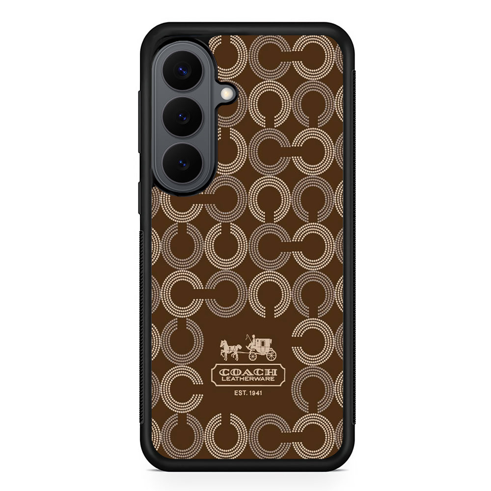 Coach Pattern Brown Samsung Galaxy S26 Plus Case | Slim Rubber Case for Samsung Galaxy S26 Plus