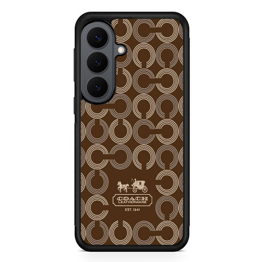 Coach Pattern Brown Samsung Galaxy S26 Plus Case | Slim Rubber Case for Samsung Galaxy S26 Plus