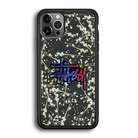 Stussy Splash Grey iPhone 12 Pro Max Case | Slim Rubber Case for iPhone 12 Pro Max