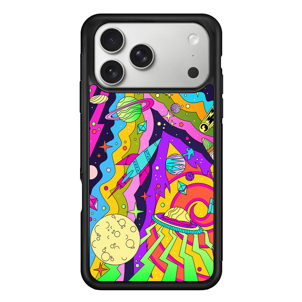 Trippy Spaceland Planets iPhone 17 Pro Case | Slim Rubber Case for iPhone 17 Pro