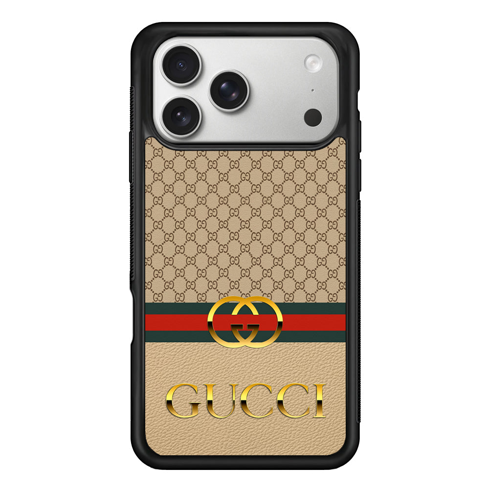 Gucci Gold Clasp iPhone 17 Pro Case | Slim Rubber Case for iPhone 17 Pro