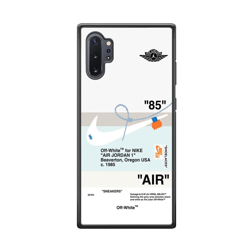 Off White x Nike Air Jordan Natural Samsung Galaxy Note 10 Plus Case | Slim Rubber Case for Samsung Galaxy Note 10 Plus