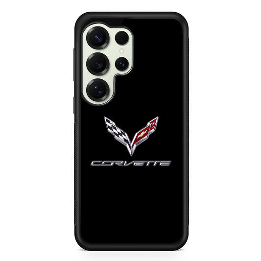 Chevrolet Corvette Logo Black Samsung Galaxy S25 Ultra Case | Slim Rubber Case for Samsung Galaxy S25 Ultra