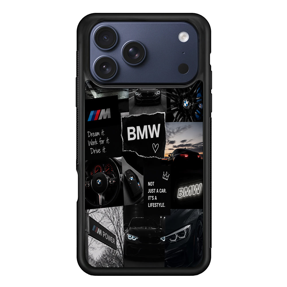 BMW M4 Cinematic Collage iPhone 17 Pro Max Case | Slim Rubber Case for iPhone 17 Pro Max