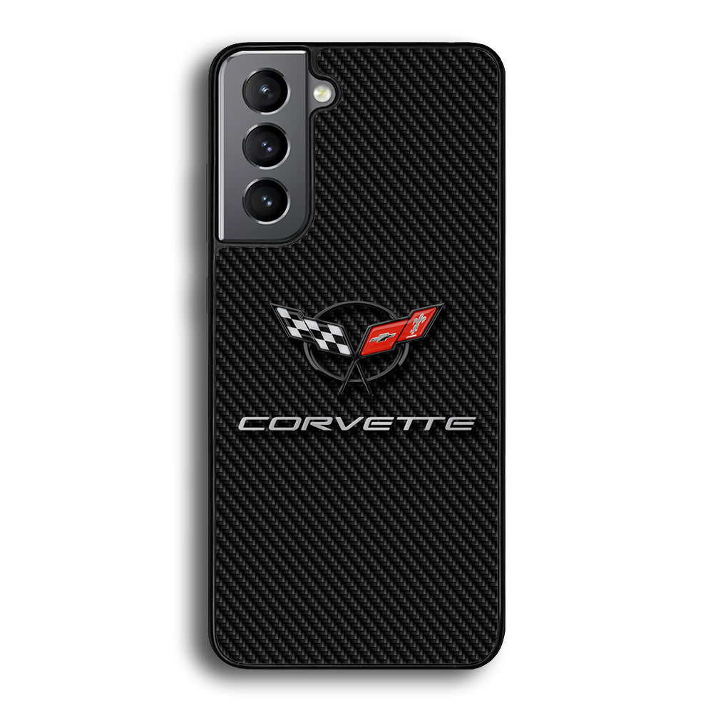 Chevrolet Corvette Logo Carbon Samsung Galaxy S21 Case | Slim Rubber Case for Samsung Galaxy S21