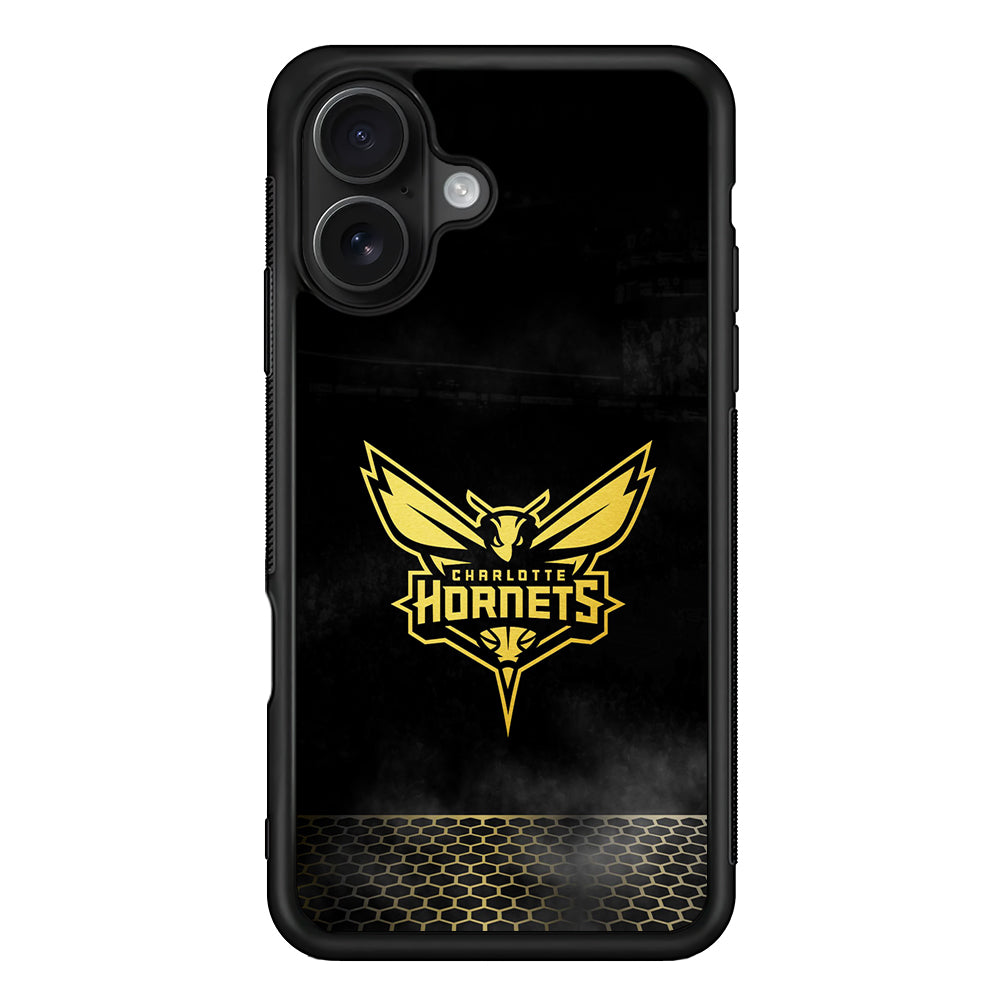 Charlotte Hornets Gold iPhone 16 Case - Oxvistore