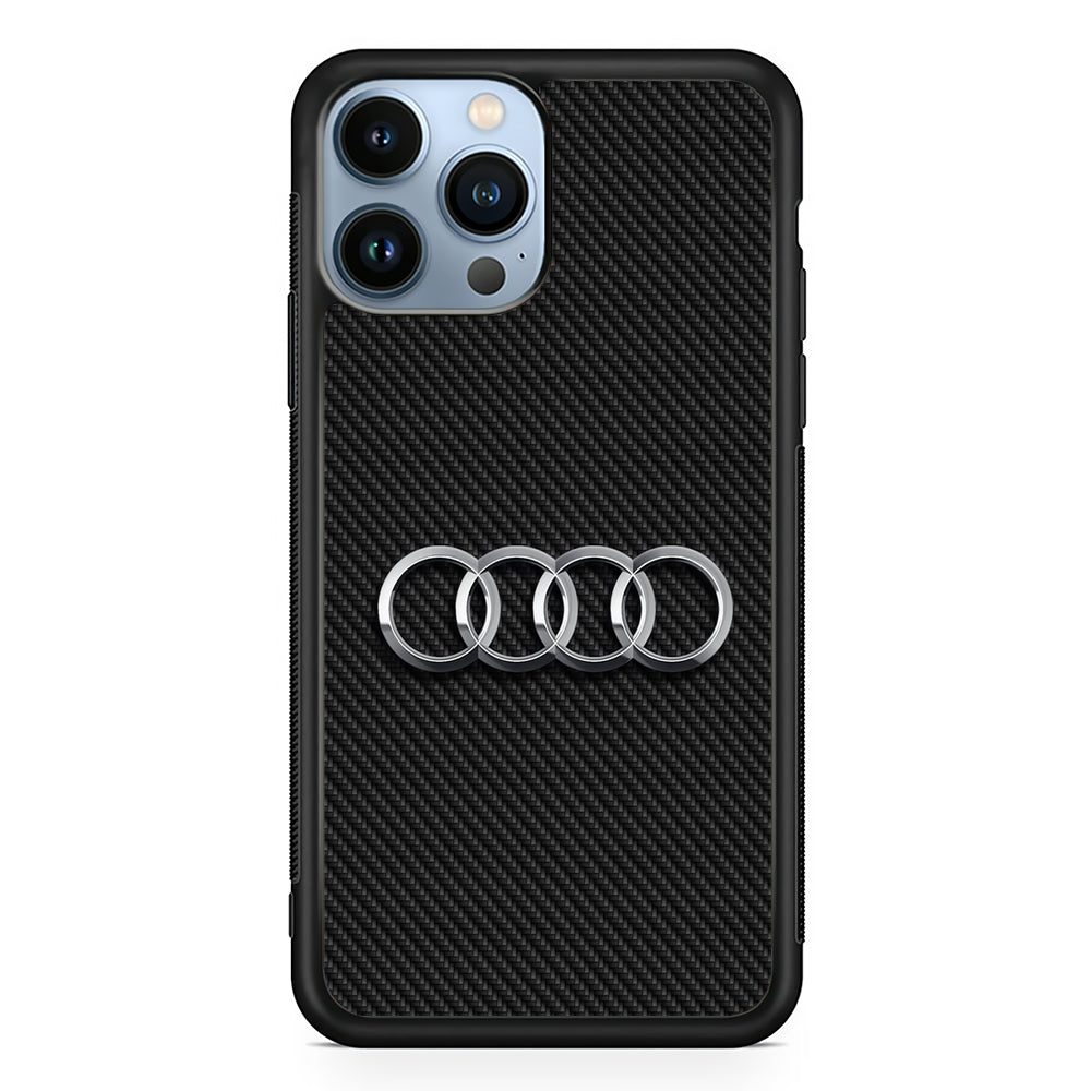Audi Metal Against a Dark Carbon 2D Rubber Phone Case | Durable Phone Case