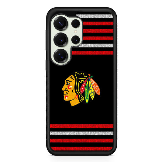 Chicago Blackhawks Logo Samsung Galaxy S25 Ultra Case | Durable Rubber Case for Samsung Galaxy S25 Ultra