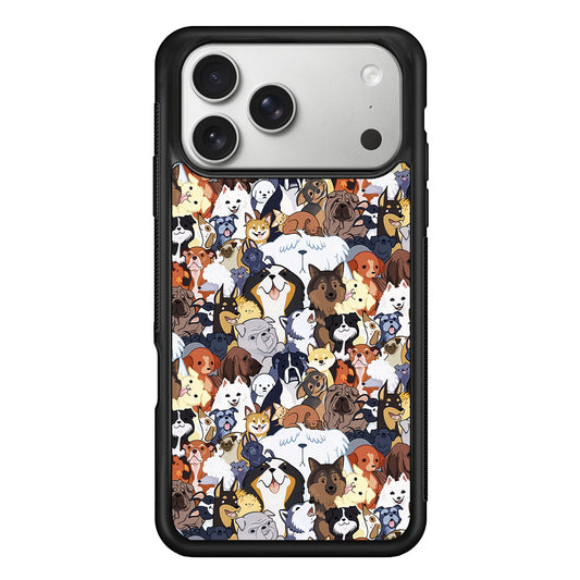 Puppy Party Pattern iPhone 17 Pro Case | Slim Rubber Case for iPhone 17 Pro