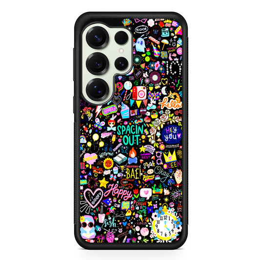 Girly Mixed Doodle Samsung Galaxy S25 Ultra Case | Durable Rubber Case for Samsung Galaxy S25 Ultra