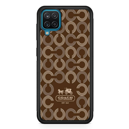 Coach Pattern Brown Samsung Galaxy A12 Case | Slim Rubber Case for Samsung Galaxy A12