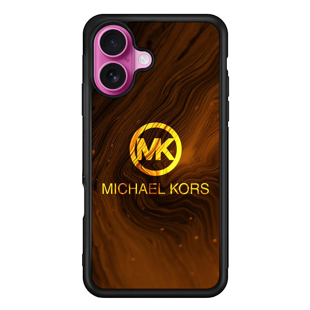 Michael Kors Brown Abstract iPhone 17 Case | Slim Rubber Case for iPhone 17