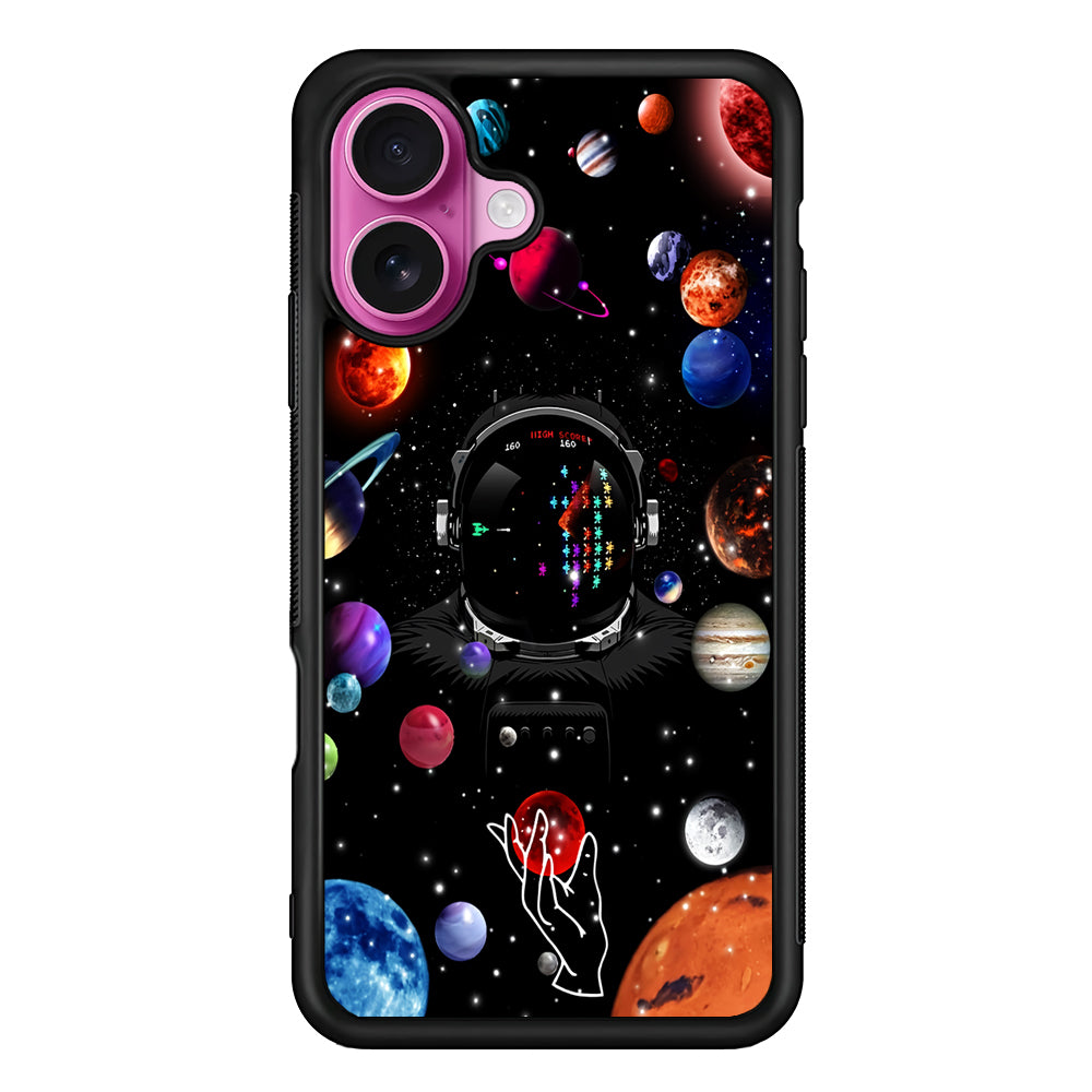 Astronaut Vintage Space Game iPhone 17 Case | Slim Protective Rubber Phone Cover