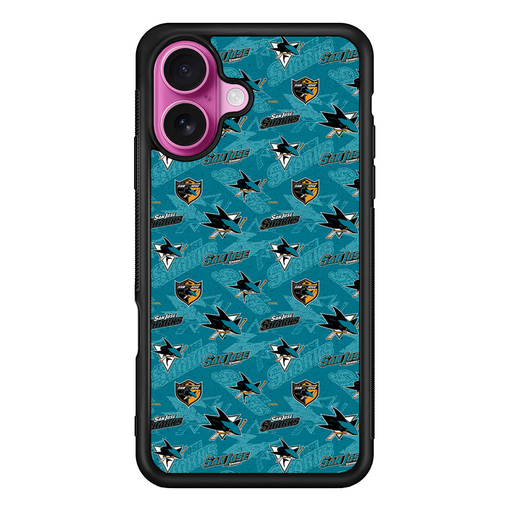 San Jose Sharks Pattern iPhone 17 Case | Slim Protective Rubber Phone Cover
