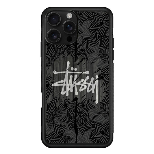 Stussy Star from The Night iPhone 16 Pro Case | Slim Rubber Case for iPhone 16 Pro