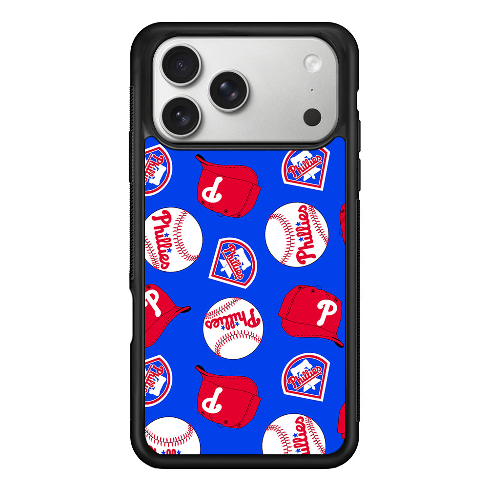 Philadelphia Phillies Pattern iPhone 17 Pro Case | Slim Rubber Case for iPhone 17 Pro
