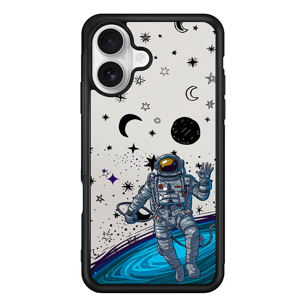 Astronaut Lost in Space iPhone 16 Plus Case | Durable Protective Rubber Cover