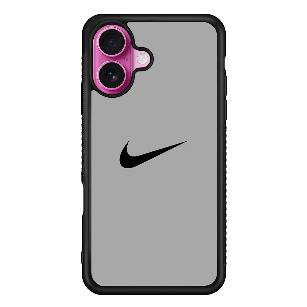 Nike Gray Full iPhone 17 Case - Slim Rubber Case for iPhone 17
