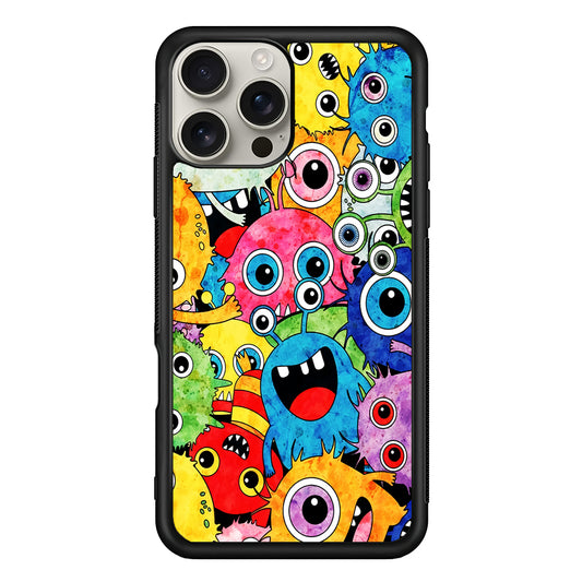 Cute Monster Doodle iPhone 16 Pro Max Case | Stylish Protective Case for iPhone 16 Pro Max