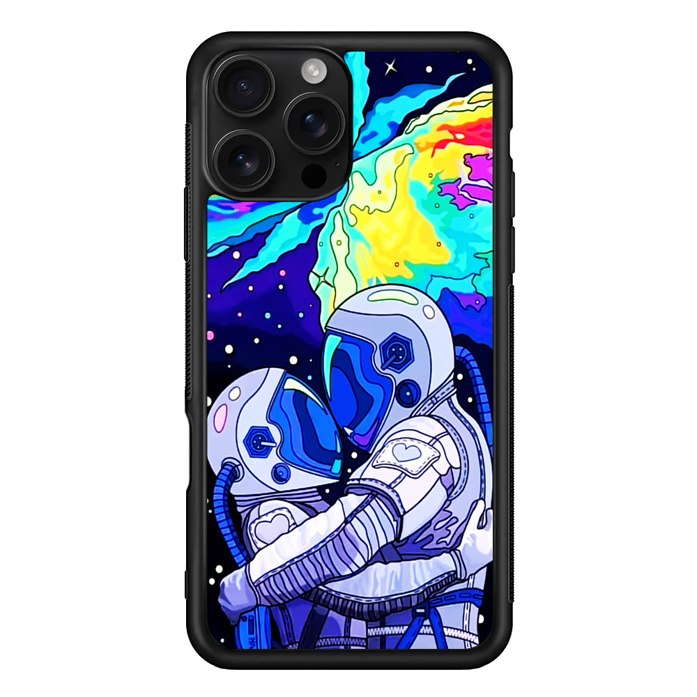 Astronaut Couple in Space iPhone 16 Pro Case | Durable Protective Case for iPhone 16 Pro