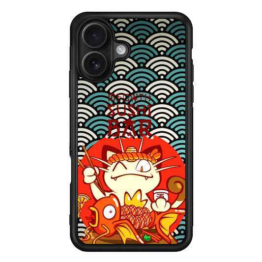 Pokemon Meowth Sushi Bar iPhone 16 Case - Oxvistore