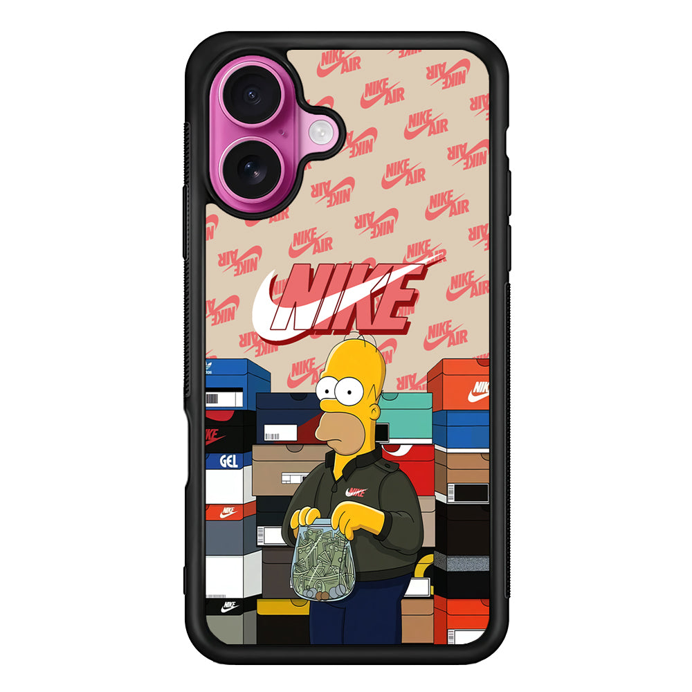 Nike Homer Spend Money iPhone 17 Case - Slim Rubber Case for iPhone 17
