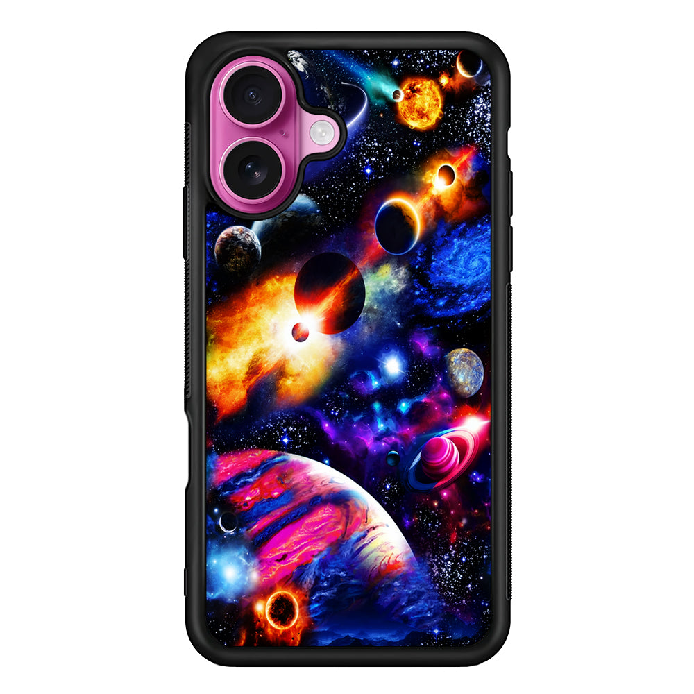 Beautiful Space Galaxy Planets iPhone 17 Case | Slim Protective Rubber Phone Cover