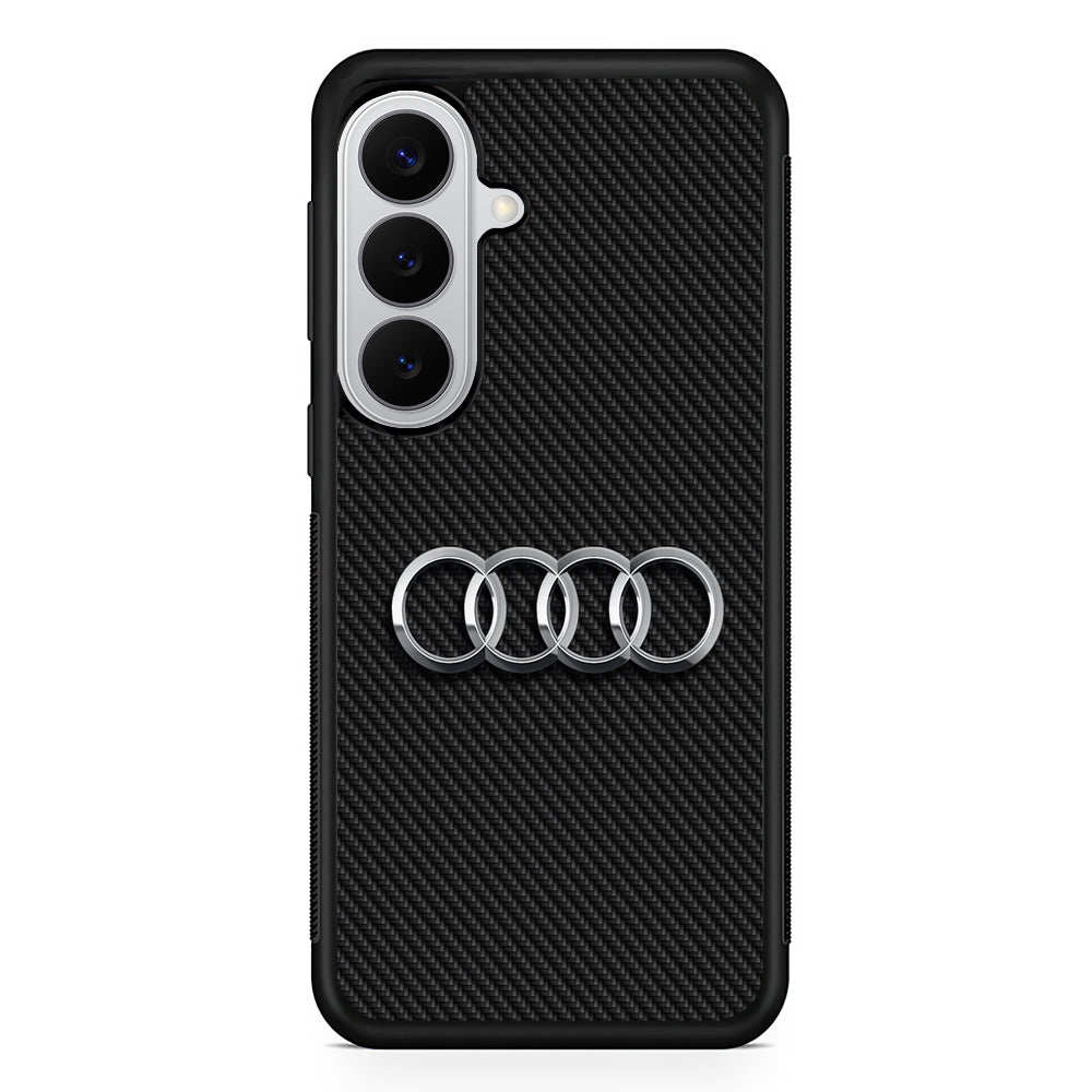 Audi Metal Against a Dark Carbon Samsung Galaxy S26 Case | Slim Rubber Case for Samsung Galaxy S26