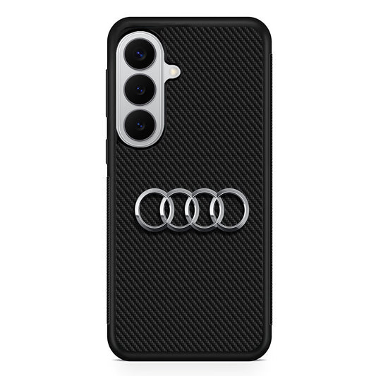 Audi Metal Against a Dark Carbon Samsung Galaxy S26 Case | Slim Rubber Case for Samsung Galaxy S26