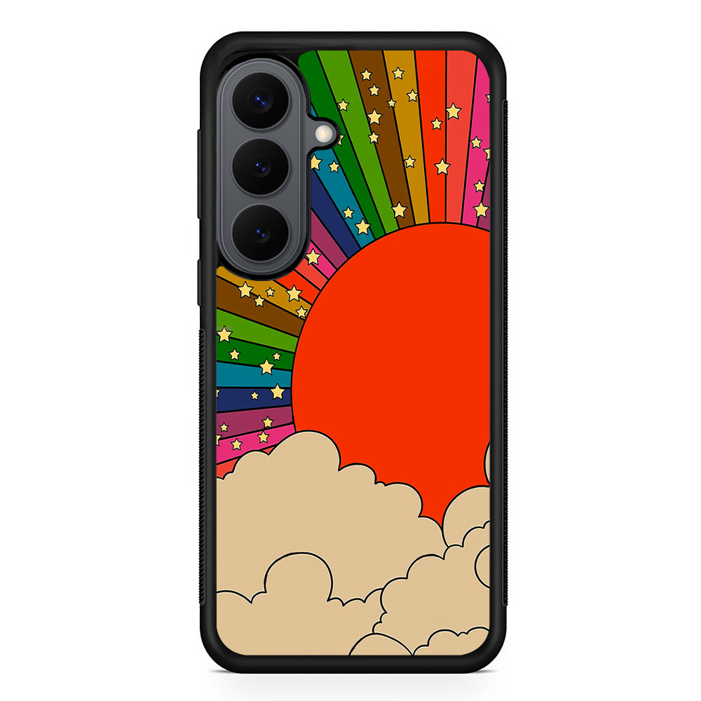 Rainbow 70s Sunset Samsung Galaxy S26 Plus Case | Slim Rubber Case for Samsung Galaxy S26 Plus