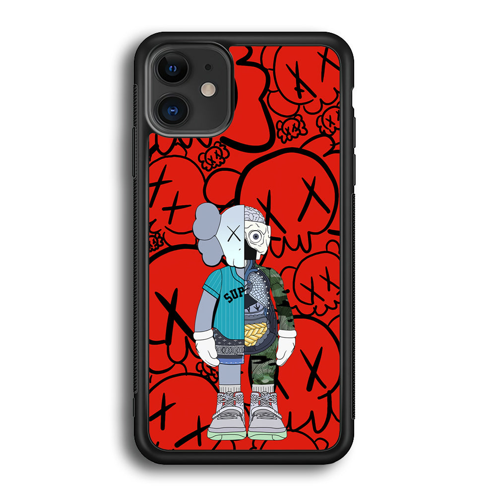 Kaws Graffiti Red iPhone 12 Case | Slim Rubber Case for iPhone 12
